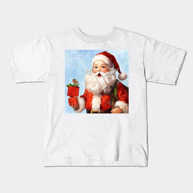 Santa Claus Christmas Kids T-Shirt by DMS DESIGN